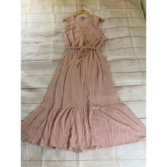 Knox Rose Women's Boho Maxi Wrap Dusty Pink Maxi Dress - XL - Picture 4 of 11